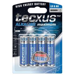 Tecxus batteri AA alkaline LR 6   blister med 4 batterier